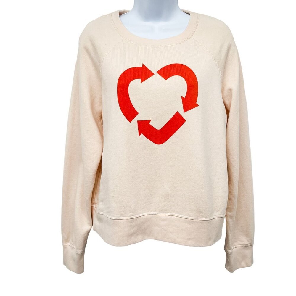 Madewell x Charity Water Heart Recycling Long Sleeve Sweatshirt Pullover Top - Picture 5 of 10